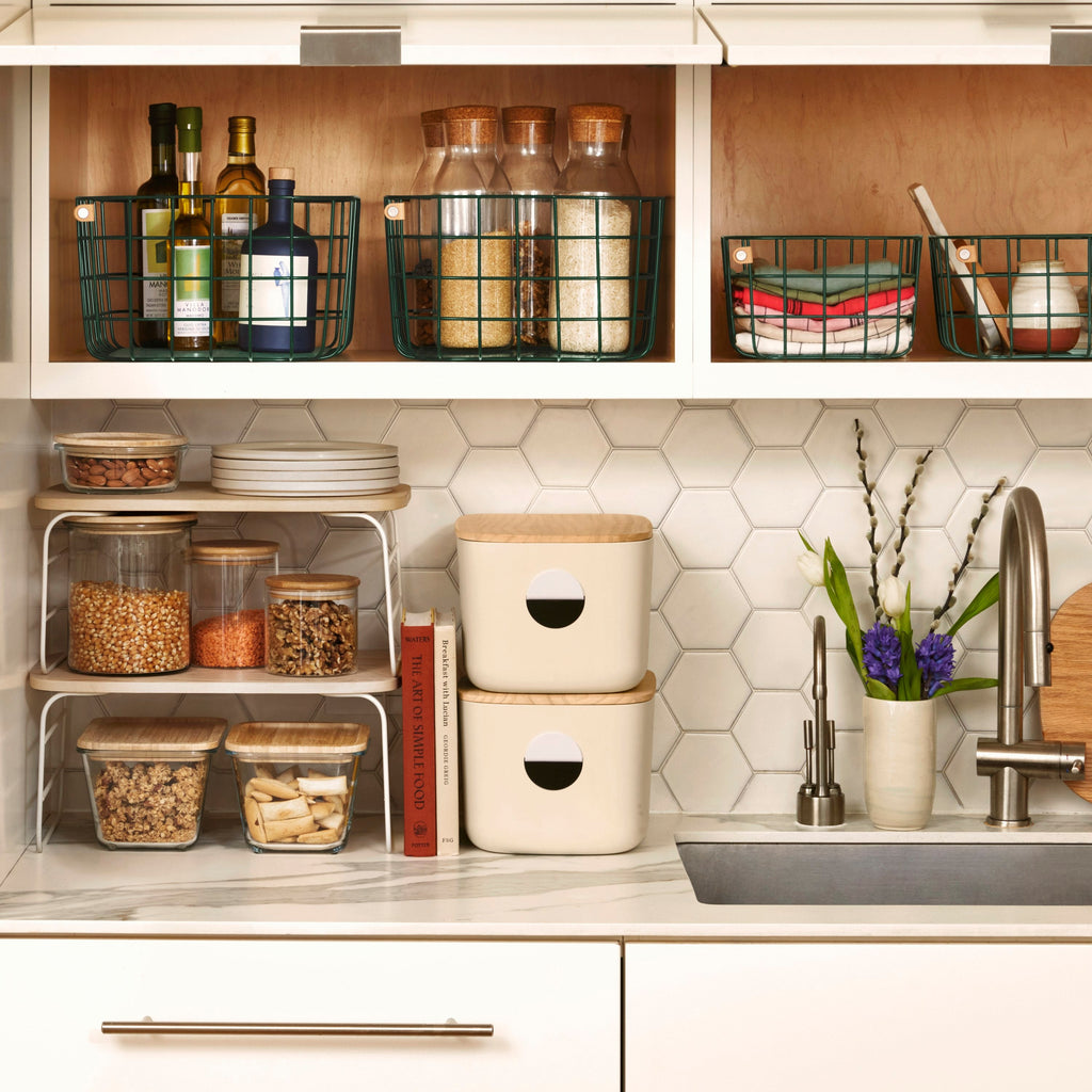 Medium Storage Bins - Wooden Lids