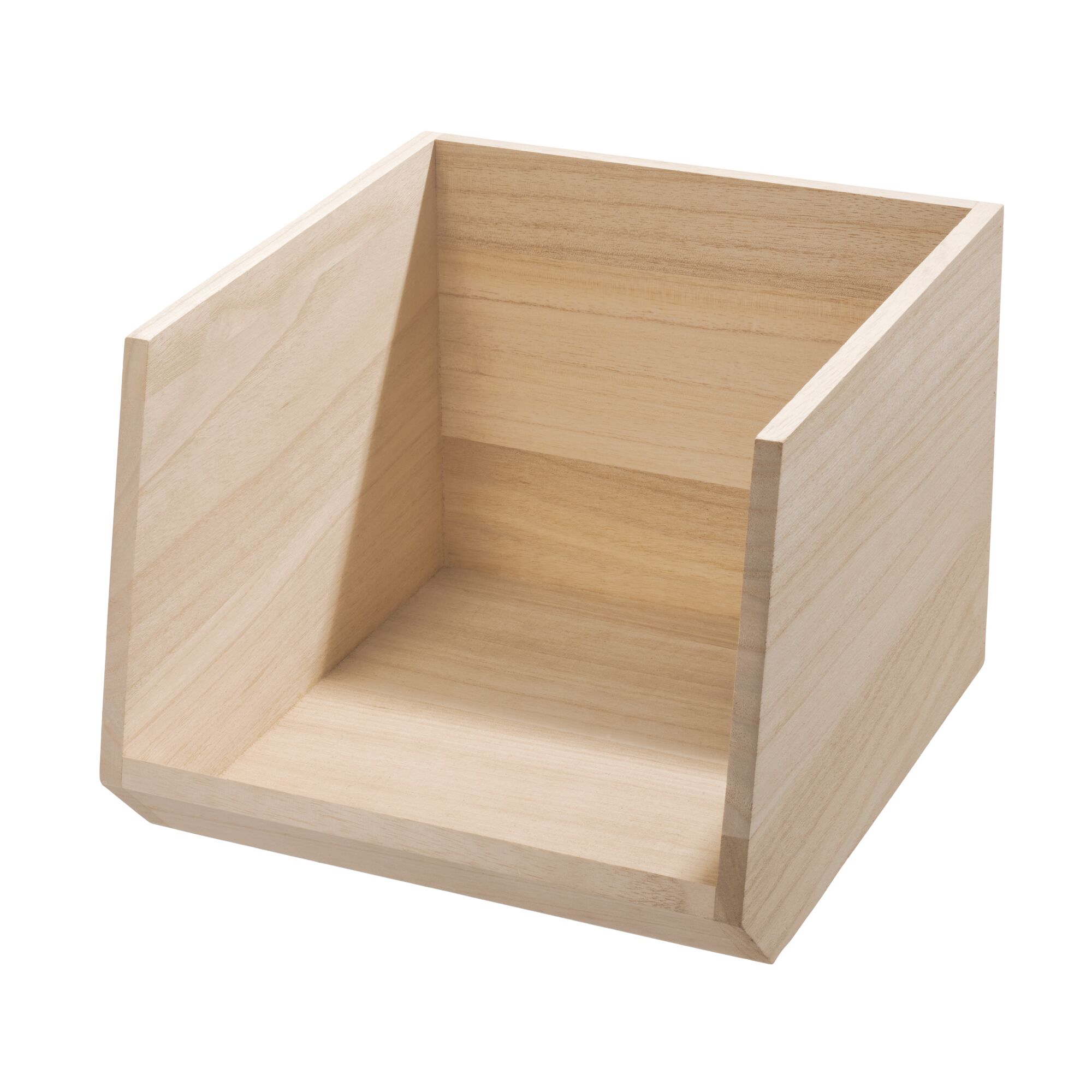 Wood Open Front Bin
