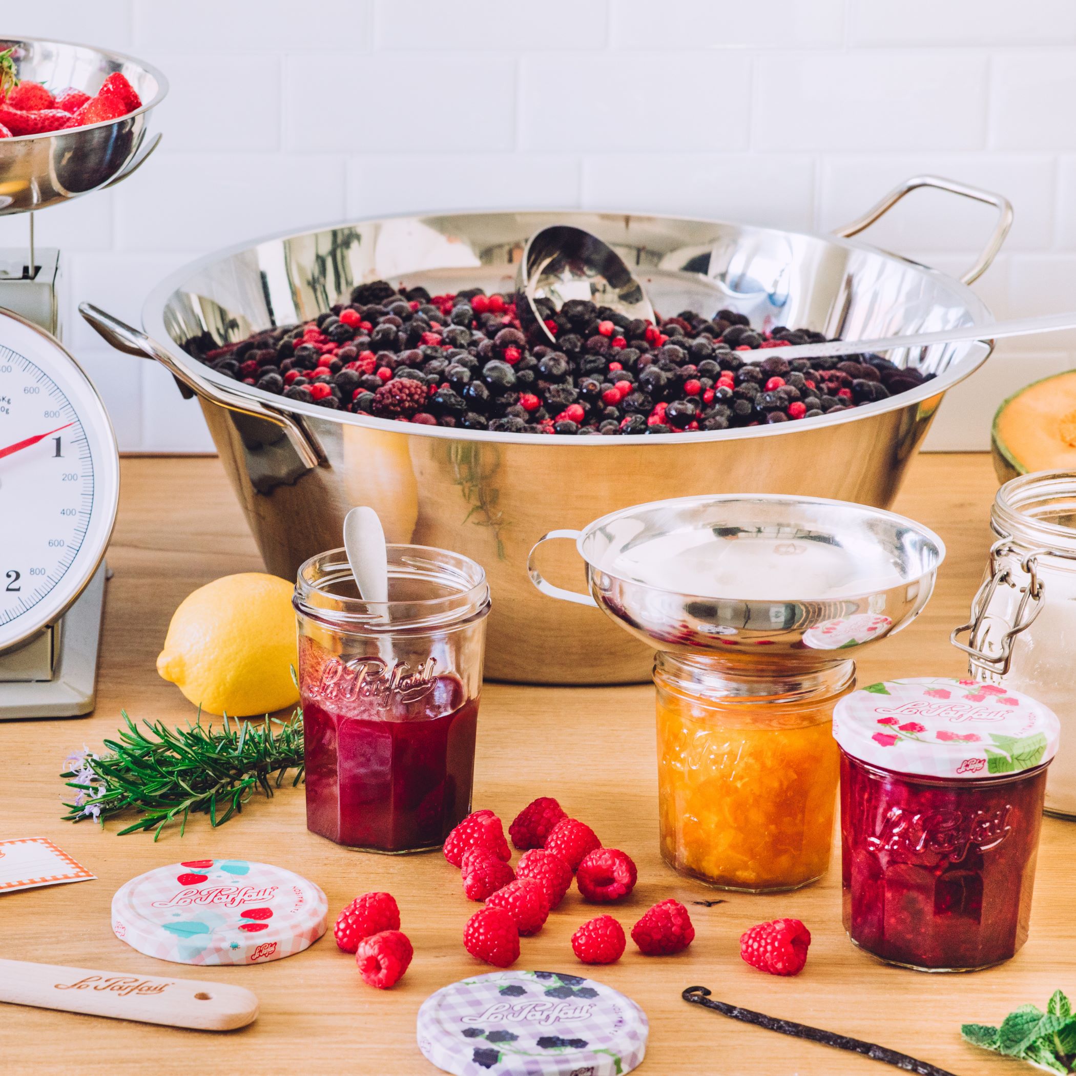 French Jam Jar & Drinking Glass with Metal Lid