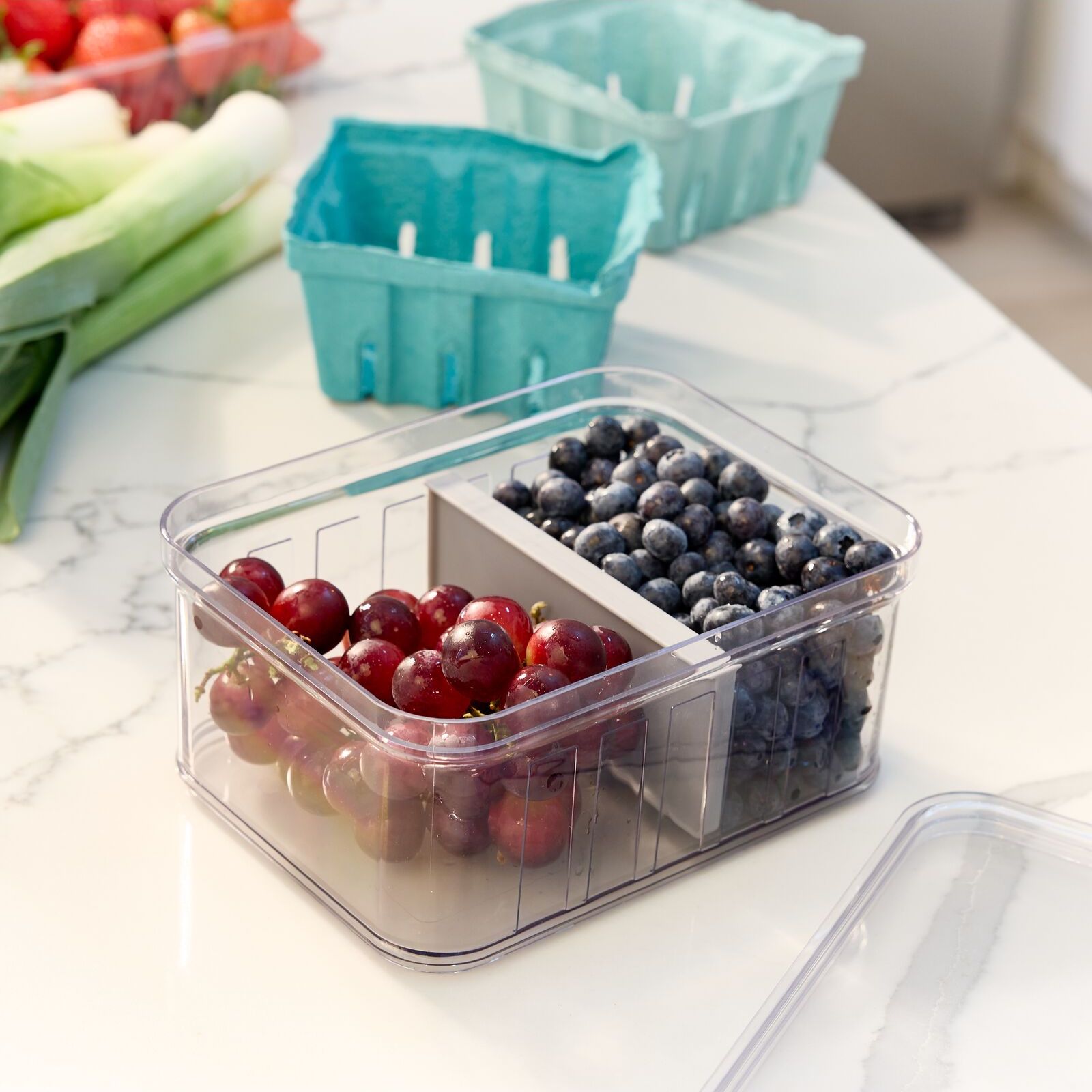 Fridge Divided Bin made with Recycled Plastic
