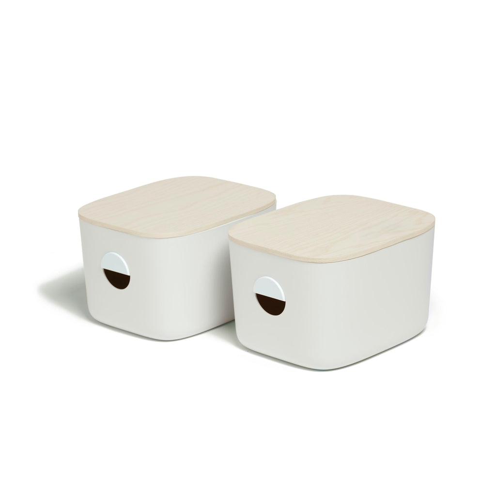 Medium Storage Bins - Wooden Lids