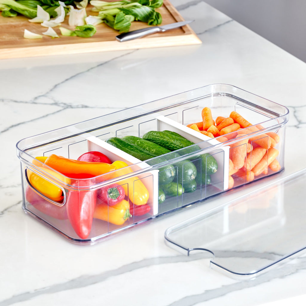 Fridge Divided Bin made with Recycled Plastic