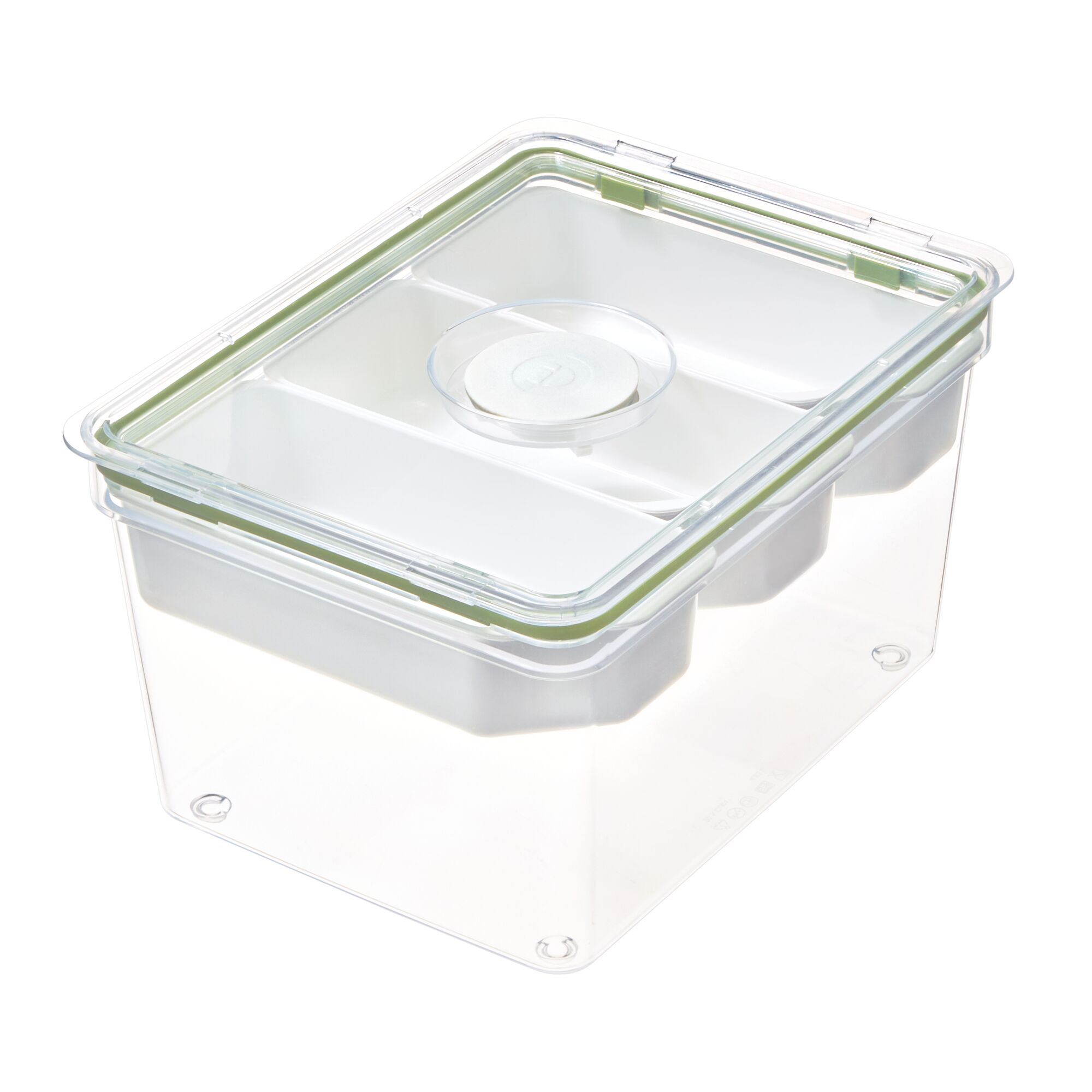 Large Produce Bin with 3 Dividers made with Recycled Plastic