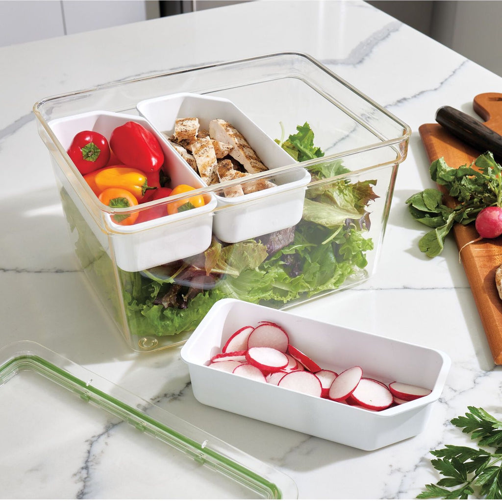 Large Produce Bin with 3 Dividers made with Recycled Plastic